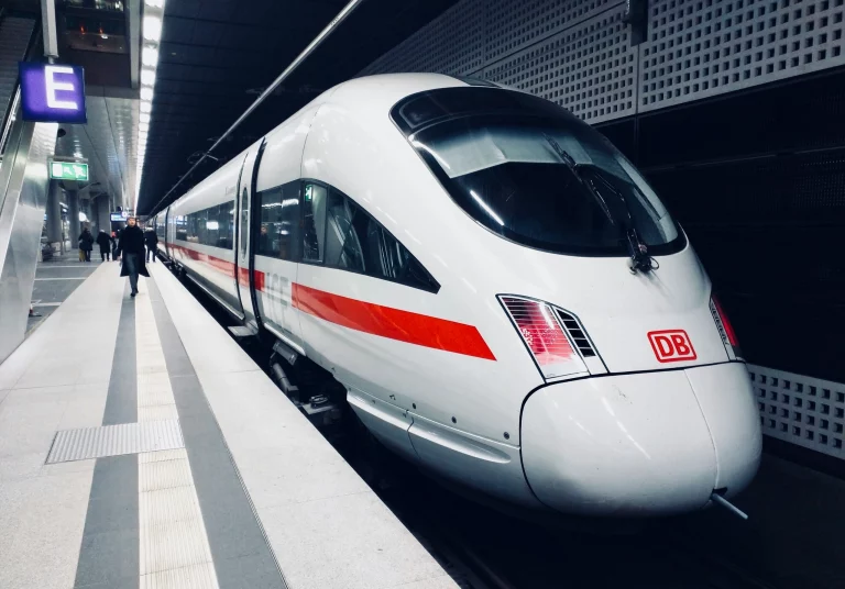 Deutsche Bahn highspeed train at station platform