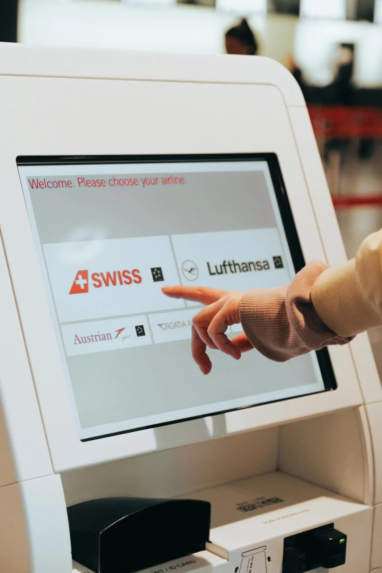 Airline automated self check-in kiosk