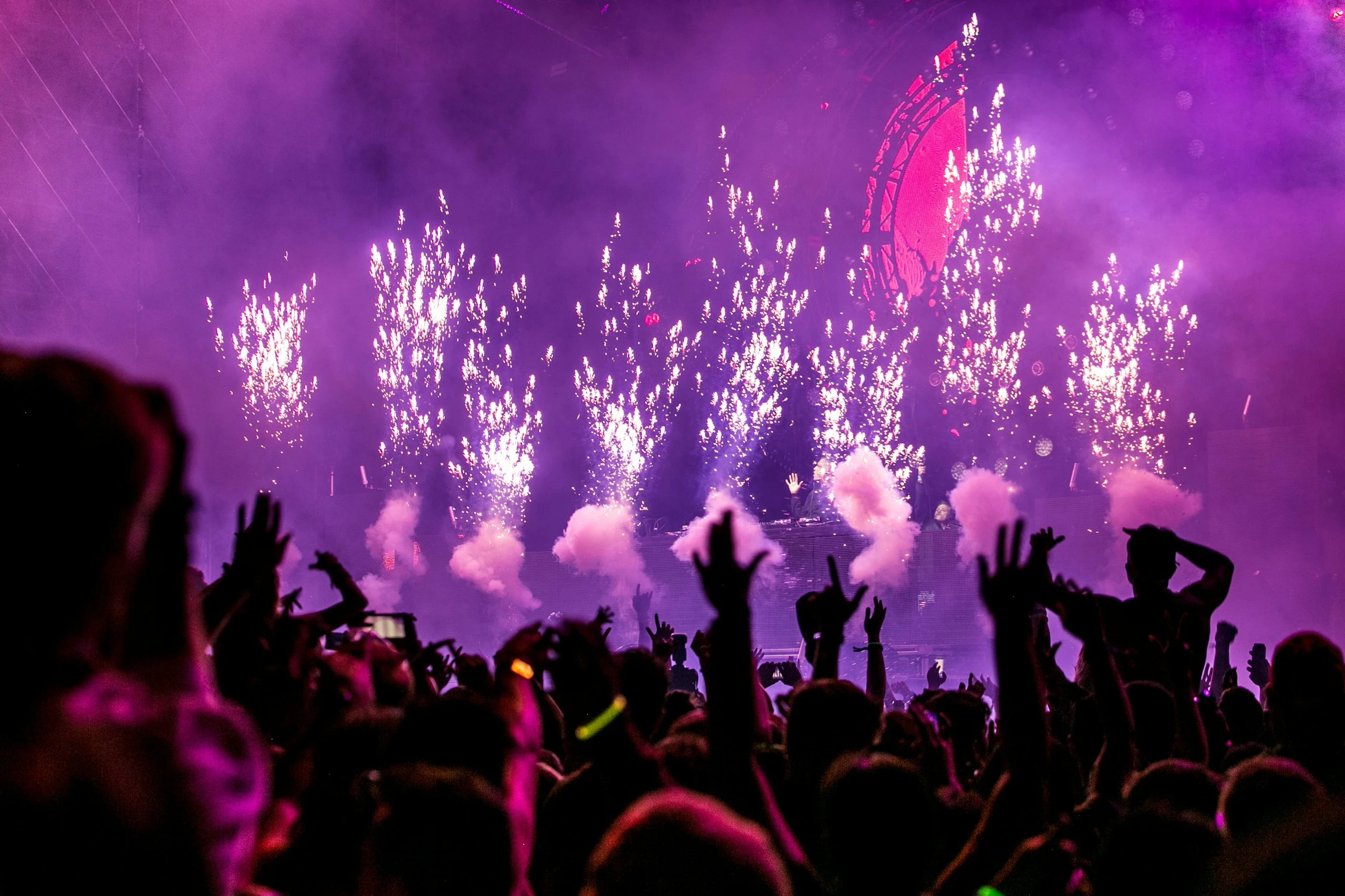 Crowd at a colourful event
