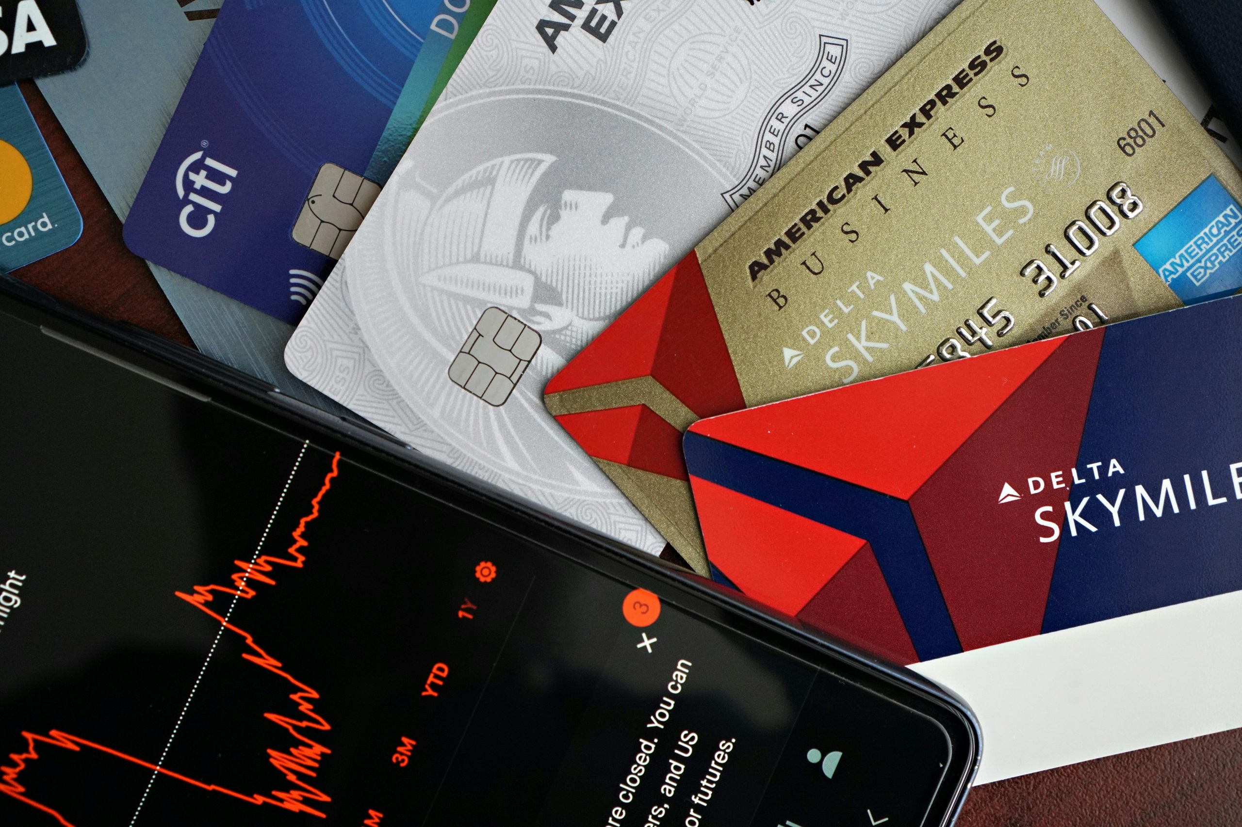Several frequent flyer and credit cards