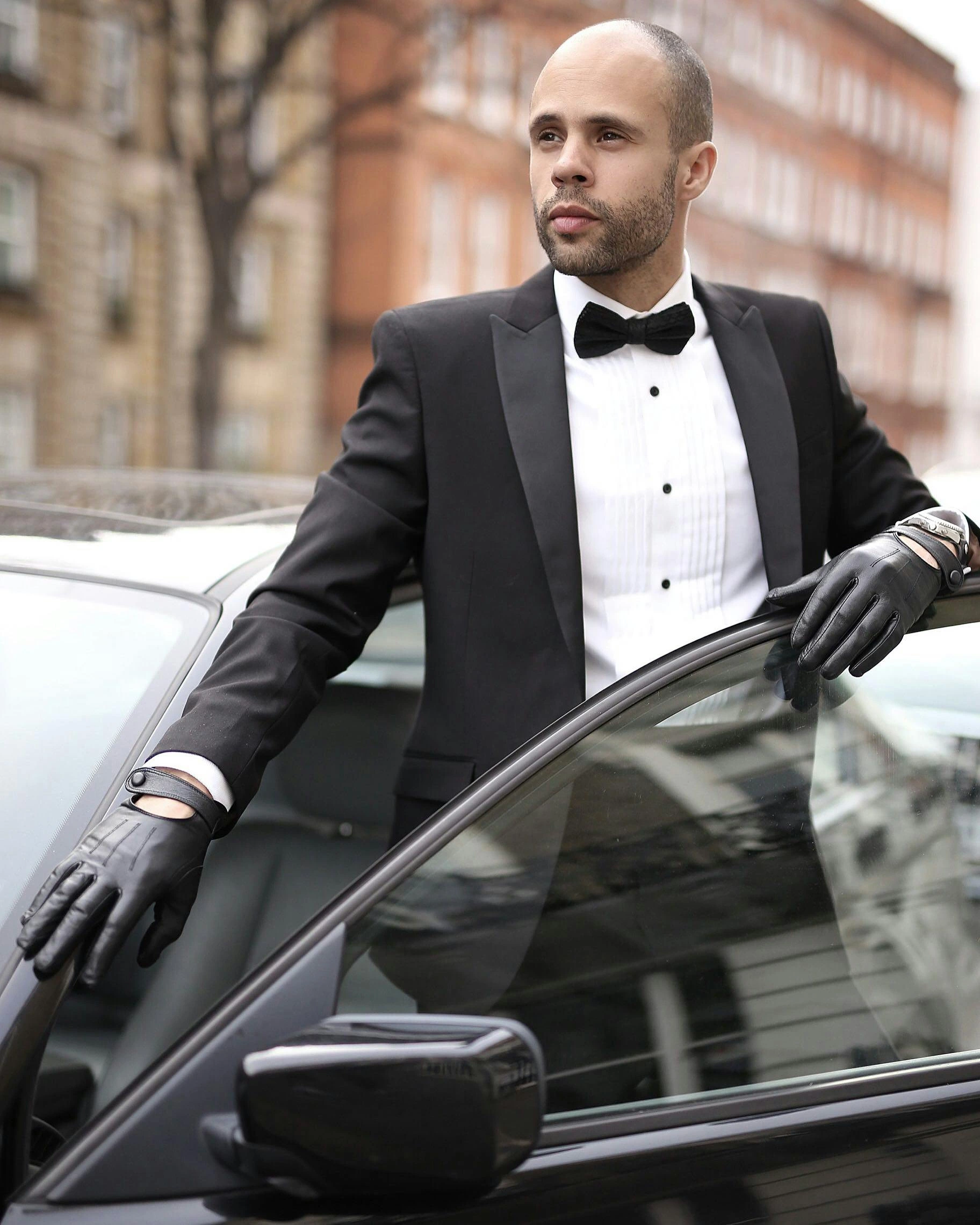 Chauffeur in tuxedo